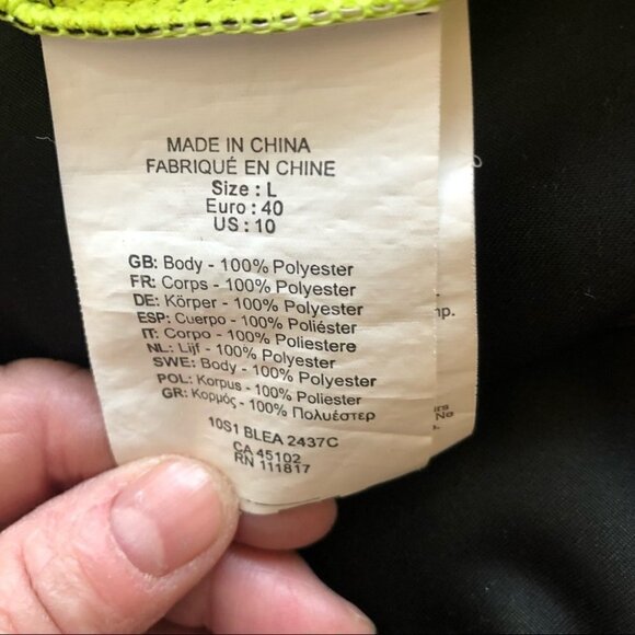 Bench Ladies Lg Polyester Jacket Black with Lime Green  Fleece Lined and Logo - Picture 6 of 16